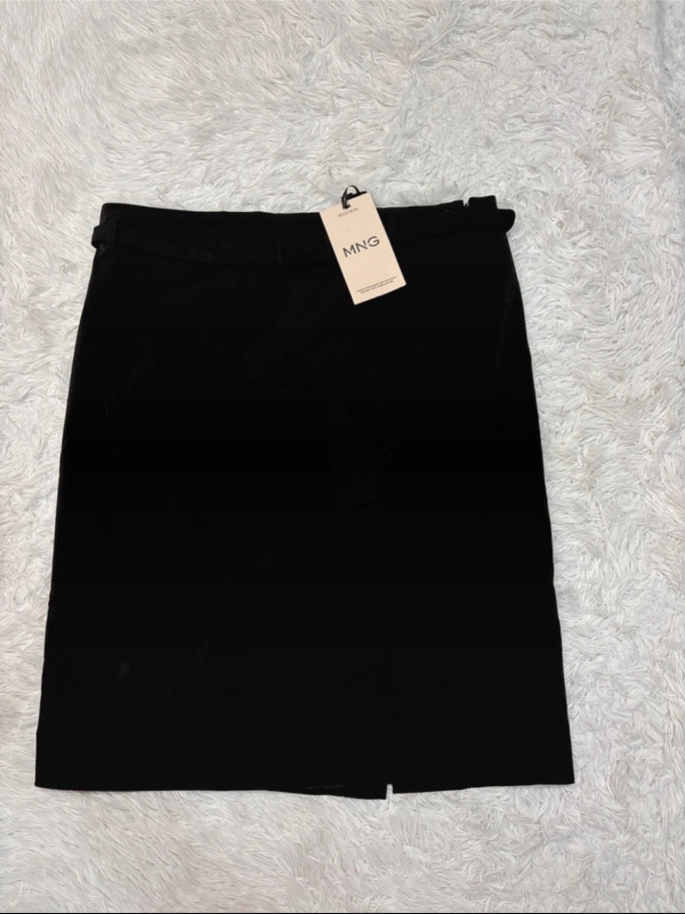 NWT Mango Black Classic belted Pencil Skirt
